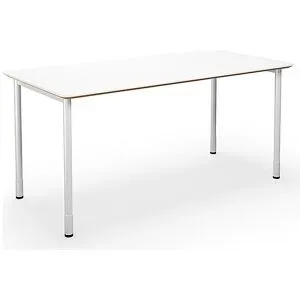 kaiserkraft Mehrzwecktisch DUO-C Trend, gerade Platte, abgerundete Ecken, Tiefe 800 mm, Breite 1400 mm, weiß, weiß