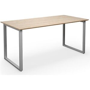 kaiserkraft Mehrzwecktisch DUO-O Trend, gerade Platte, Tiefe 800 mm, Breite 1600 mm, Eiche / silber