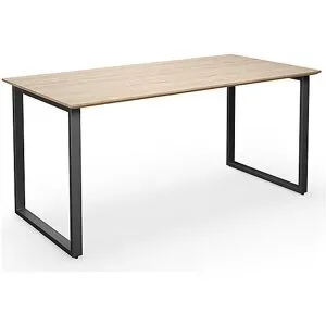 kaiserkraft Mehrzwecktisch DUO-O Trend, gerade Platte, Tiefe 800 mm, Breite 1400 mm, Eiche / schwarz