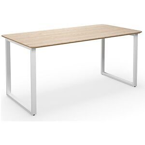 kaiserkraft Mehrzwecktisch DUO-O Trend, gerade Platte, abgerundete Ecken, Tiefe 800 mm, Breite 1600 mm, Eiche / weiß