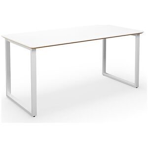 kaiserkraft Mehrzwecktisch DUO-O Trend, gerade Platte, abgerundete Ecken, Tiefe 800 mm, Breite 1600 mm, weiß / weiß