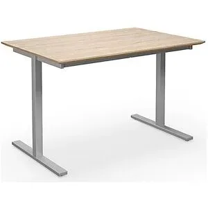 kaiserkraft Mehrzwecktisch DUO-T Trend, gerade Platte, Tiefe 800 mm, Breite 1200 mm, Eiche / silber