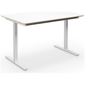 kaiserkraft Mehrzwecktisch DUO-T Trend, gerade Platte, Tiefe 800 mm, Breite 1200 mm, weiß / weiß