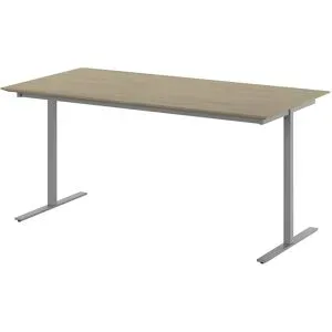kaiserkraft Mehrzwecktisch DUO-T Trend, gerade Platte, Tiefe 800 mm, Breite 1600 mm, Eiche / silber