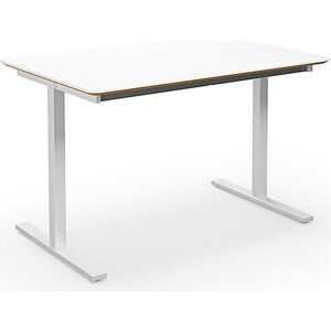 kaiserkraft Mehrzwecktisch DUO-T Trend, gerade Platte, abgerundete Ecken, Tiefe 800 mm, Breite 1200 mm, weiß, weiß