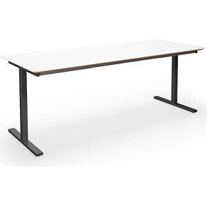 kaiserkraft Mehrzwecktisch DUO-T Trend, gerade Platte, abgerundete Ecken, Tiefe 800 mm, Breite 1800 mm, weiß, schwarz