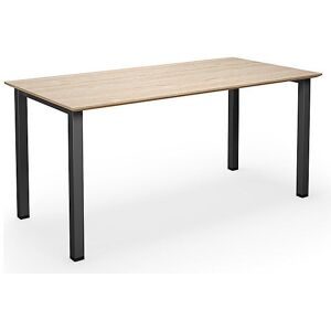kaiserkraft Mehrzwecktisch DUO-U Trend, gerade Platte, Tiefe 800 mm, Breite 1400 mm, Eiche, schwarz