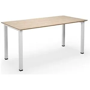 kaiserkraft Mehrzwecktisch DUO-U Trend, gerade Platte, Tiefe 800 mm, Breite 1400 mm, Eiche, weiß