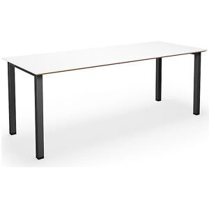 kaiserkraft Mehrzwecktisch DUO-U Trend, gerade Platte, Tiefe 800 mm, Breite 1800 mm, weiß, schwarz