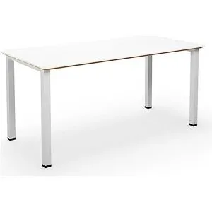 kaiserkraft Mehrzwecktisch DUO-U Trend, gerade Platte, abgerundete Ecken, Tiefe 800 mm, Breite 1600 mm, weiß, weiß