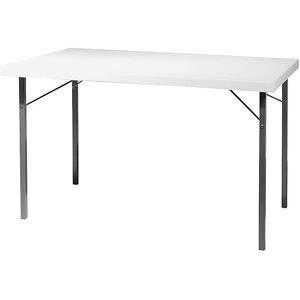 kaiserkraft Klapptisch, Gestell Metall, alusilber, BxT 1200 x 800 mm, Laminatplatte weiß