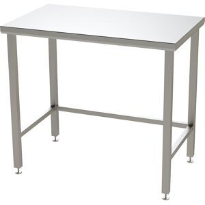 kaiserkraft Edelstahl-Reinraumtisch mit glatter Arbeitsplatte, ISO 14644-1:4, HxBxT 900 x 1000 x 800 mm