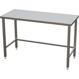 kaiserkraft Edelstahl-Reinraumtisch mit glatter Arbeitsplatte, ISO 14644-1:4, HxBxT 900 x 1400 x 800 mm