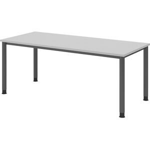 kaiserkraft Schreibtisch, HxT 685 - 810 x 800 mm, 4 Rundrohrbeine, Breite 1800 mm, graphit / lichtgrau