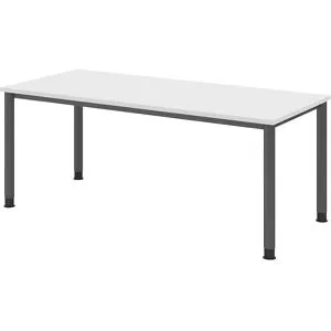 kaiserkraft Schreibtisch, HxT 685 - 810 x 800 mm, 4 Rundrohrbeine, Breite 1800 mm, graphit / weiß