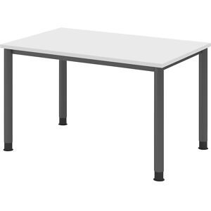 kaiserkraft Schreibtisch, HxT 685 - 810 x 800 mm, 4 Rundrohrbeine, Breite 1200 mm, graphit / weiß