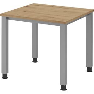 RENATUS - Schreibtisch, 4-Fuß-Gestell, Breite 800 mm, alusilber / Asteiche eurokraft pro