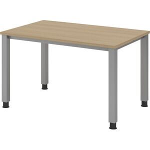 RENATUS - Schreibtisch, 4-Fuß-Gestell, Breite 1200 mm, alusilber / Eiche eurokraft pro