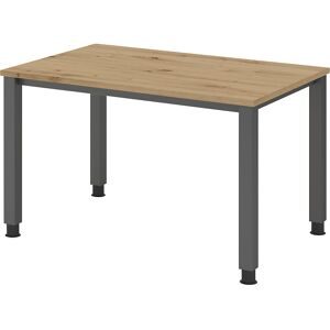 RENATUS - Schreibtisch, 4-Fuß-Gestell, Breite 1200 mm, graphit / Asteiche eurokraft pro