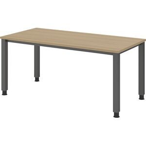 RENATUS - Schreibtisch, 4-Fuß-Gestell, Breite 1600 mm, graphit / Eiche eurokraft pro