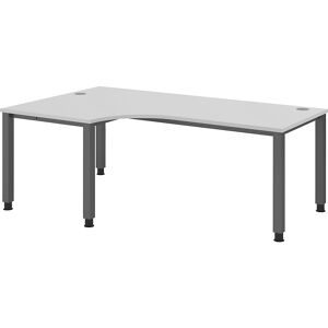 RENATUS - Schreibtisch, Winkeltisch, Breite 2000 mm, graphit / lichtgrau eurokraft pro