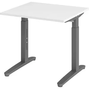 ANNY - Schreibtisch mit C-Fußgestell, höhenverstellbar 650 - 850 mm, Breite 800 mm, weiß / graphit eurokraft pro