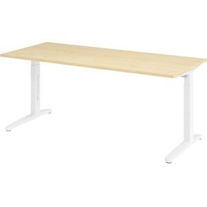 ANNY - Schreibtisch mit C-Fußgestell, höhenverstellbar 650 - 850 mm, Breite 1800 mm, Ahorn-Dekor / weiß eurokraft pro