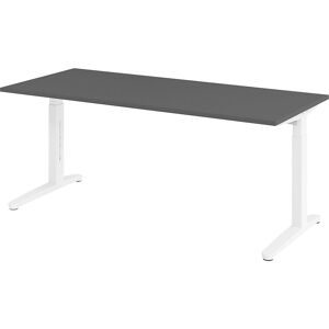 ANNY - Schreibtisch mit C-Fußgestell, höhenverstellbar 650 - 850 mm, Breite 1800 mm, graphit / weiß eurokraft pro