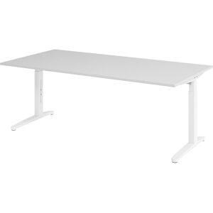 Schreibtisch Office Grau Holz 200 cm Höhenverstellbar (manuell) - Material: Holzwerkstoff - Schreibtisch