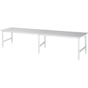 Arbeitstisch, höhenverstellbar, Gestell 60 x 30 mm, melaminharzbeschichte Platte, BxT 4000 x 1000 mm, lichtgrau RAU