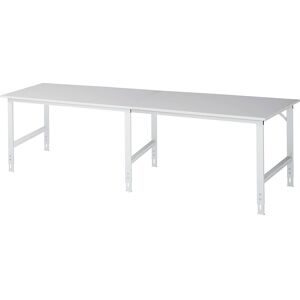 Arbeitstisch, höhenverstellbar, Gestell 60 x 30 mm, melaminharzbeschichte Platte, BxT 3000 x 1000 mm, lichtgrau RAU