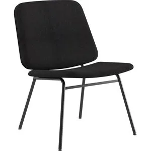 kaiserkraft Lounge Stuhl Greta, Sitzhöhe 400 mm, Gestell schwarz, Bezug schwarz