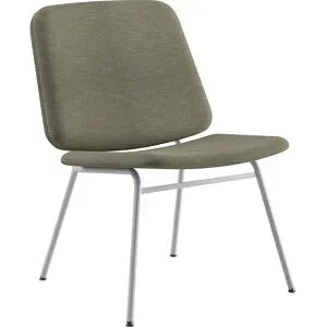 kaiserkraft Lounge Stuhl Greta, Sitzhöhe 400 mm, Gestell weiß, Bezug hellgrün