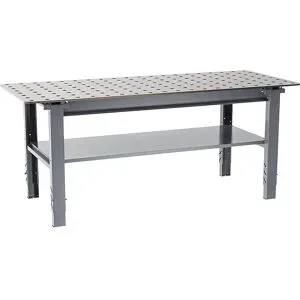 kaiserkraft Schweißtisch, höhenverstellbar, Stahl, BxT 2000 x 800 mm, grau
