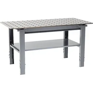kaiserkraft Schweißtisch, höhenverstellbar, Stahl, BxT 1600 x 800 mm, grau
