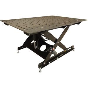 kaiserkraft Höhenverstellbarer Schweißtisch, Ø Bohrungen 28 mm, 2000 kg/m², HxBxT 1050 x 1980 x 1480 mm