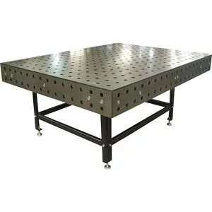 kaiserkraft Schweißtisch, Ø Bohrungen 28 mm, 2000 kg/m², HxBxT 800 x 1980 x 1480 mm