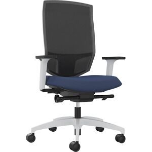 Bürodrehstuhl JUST EVO MESH, mit Netzrückenlehne, weiß, nachtblau Dauphin