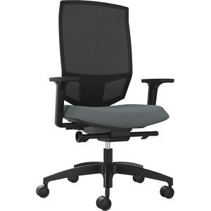 Bürodrehstuhl JUST EVO MESH, mit Netzrückenlehne, schwarz, grau Dauphin
