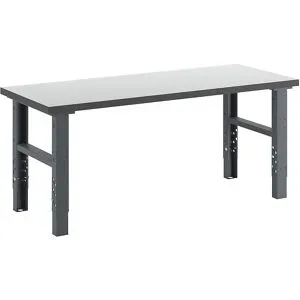 Werkbank, Baukastensystem, Höhe 740 - 1000 mm, BxT 2000 x 800 mm, Hartlaminatplatte eurokraft basic