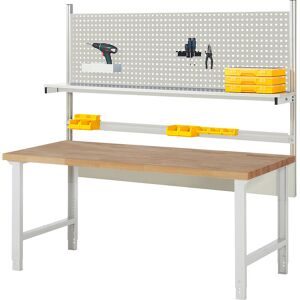 Werkbank mit Systemaufbau Serie 7000, mit Systemaufbau 1, BxT 2000 x 900 mm eurokraft pro