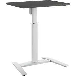 kaiserkraft 1-Säulen-Schreibtisch Atlanta, BxT 800 x 600 mm, weiß, dunkelgrau