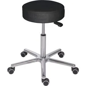 kaiserkraft XXL-Arbeitshocker 180 kg, Gasfeder-Höhenverstellung, Kunstleder, schwarz