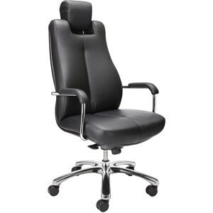 kaiserkraft Bürostuhl 24h SONATA, mit Kopfstütze, Kopfstütze verstellbar, Leder