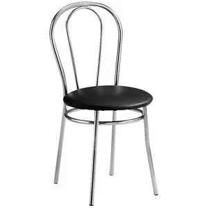 kaiserkraft Bistrostuhl, Sitz gepolstert, Vinyl/Chrom, VE 2 Stk