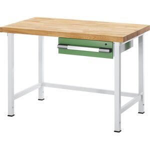 Höhenverstellbare Werkbank, Gestellbauweise, 1 Schublade, Breite 1250 mm, anthrazit / blau eurokraft pro