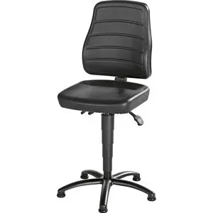 Arbeitsdrehstuhl, Kunstleder, mit Bodengleitern eurokraft pro