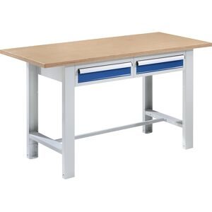 Werkbank, Baukastensystem, Plattenbreite 1500 mm, 2 Schubladen, Multiplexplatte eurokraft basic