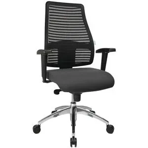 Bürostuhl, mit Netz-Rückenlehne, Rückenlehnenhöhe 600 mm, Bezug grau eurokraft pro