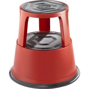 Rollhocker aus stabilem Stahlblech, Tragfähigkeit 150 kg, Höhe belastet 420 mm, rot eurokraft pro